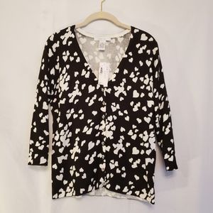 😍Grace Cashmere Black Top With Hearts😍